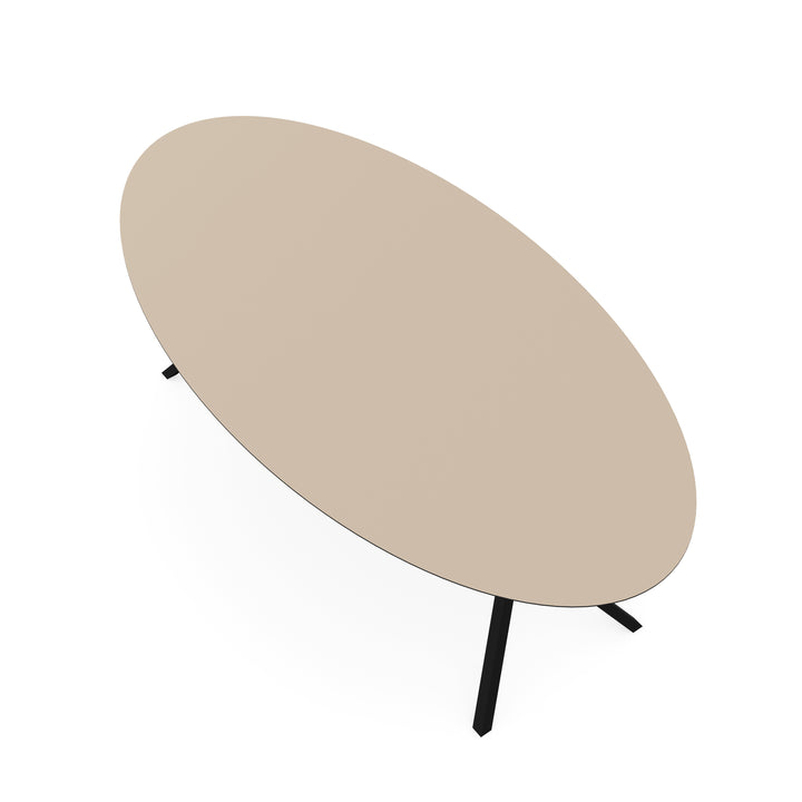 Melamine eettafel beige - Ovaal - VV onderstel - {{ product.type }} - Kas20