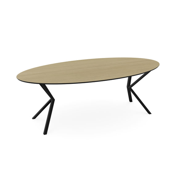 Melamine eettafel eiken licht - Ovaal - VV onderstel