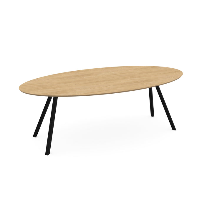 Melamine eettafel Casella Eik licht natuur - Ovaal - I poot schuin - {{ product.type }} - Kas20