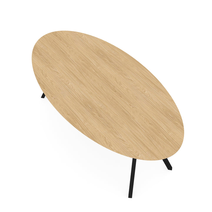 Melamine eettafel Casella Eik licht natuur - Ovaal - I poot schuin - {{ product.type }} - Kas20