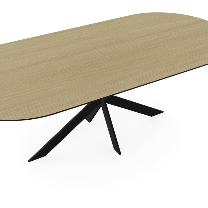 Melamine eettafel eiken licht - Plat ovaal - Matrix ultra dun onderstel - {{ product.type }} - Kas20