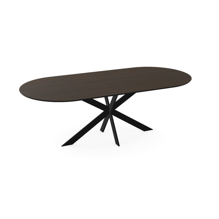 Melamine eettafel eiken bruin - Plat ovaal - Matrix ultra dun onderstel - {{ product.type }} - Kas20