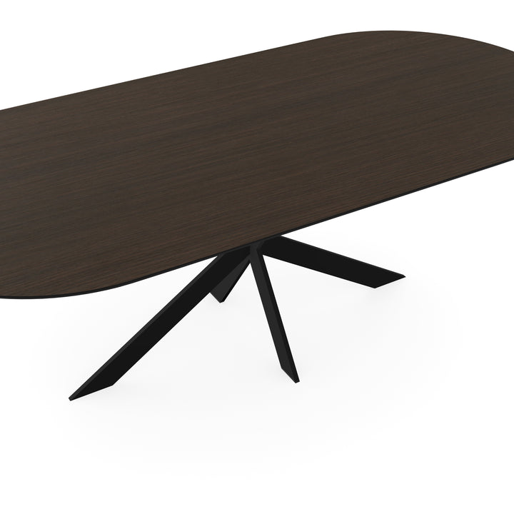 Melamine eettafel eiken bruin - Plat ovaal - Matrix ultra dun onderstel - {{ product.type }} - Kas20