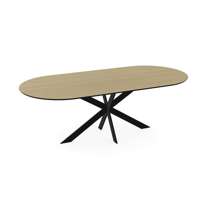 Melamine eettafel eiken licht - Plat ovaal - Matrix ultra dun onderstel - {{ product.type }} - Kas20