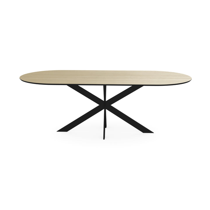 Melamine eettafel eiken licht - Plat ovaal - Matrix ultra dun onderstel - {{ product.type }} - Kas20