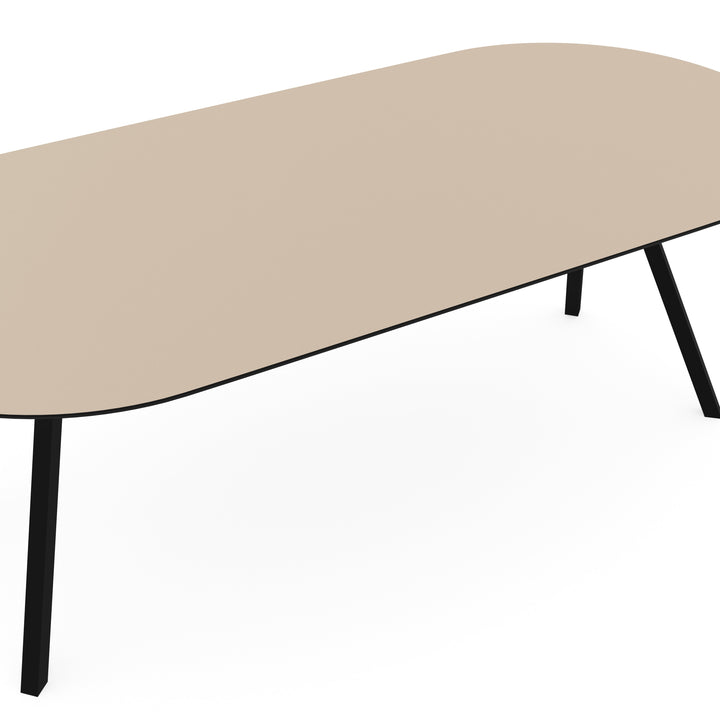 Melamine eettafel beige - Plat ovaal - Schuine i onderstel - {{ product.type }} - Kas20