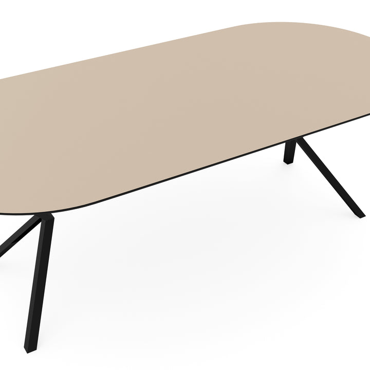 Melamine eettafel beige - Plat ovaal - VV onderstel - {{ product.type }} - Kas20