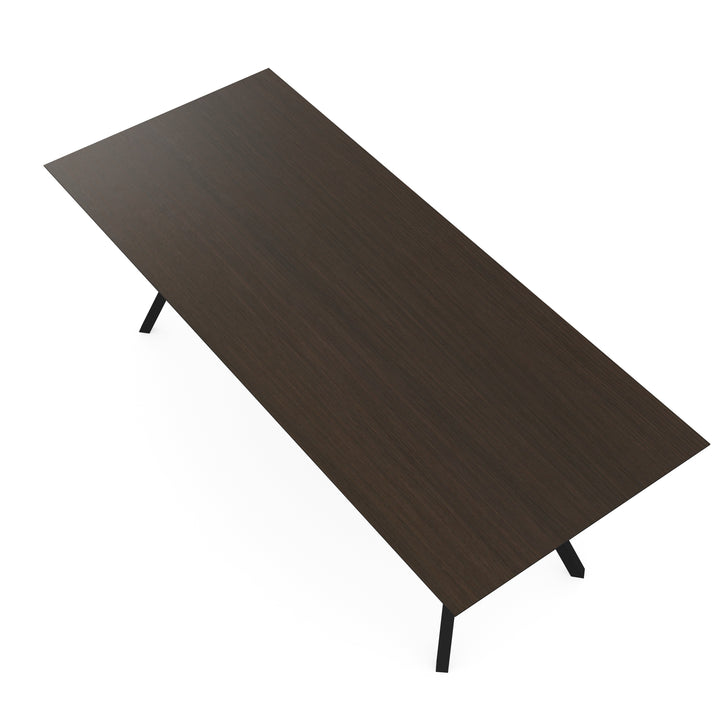 Melamine eettafel eiken bruin - Recht - Schuine i onderstel - {{ product.type }} - Kas20
