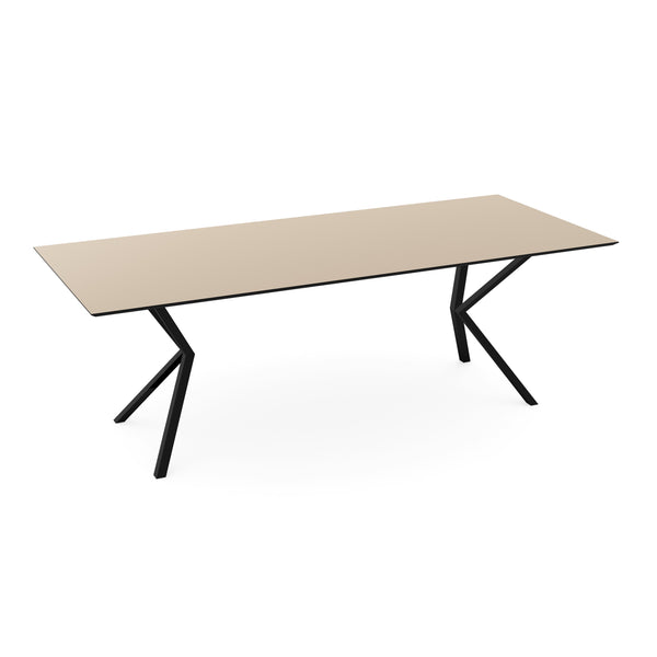 Melamine eettafel beige - Recht - VV onderstel