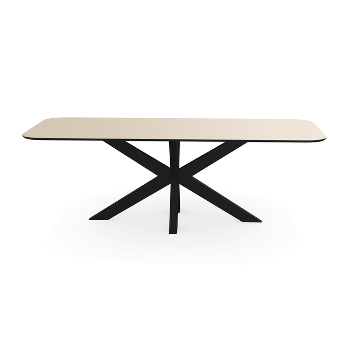 Melamine eettafel beige - Recht radius - Matrix dun onderstel - {{ product.type }} - Kas20