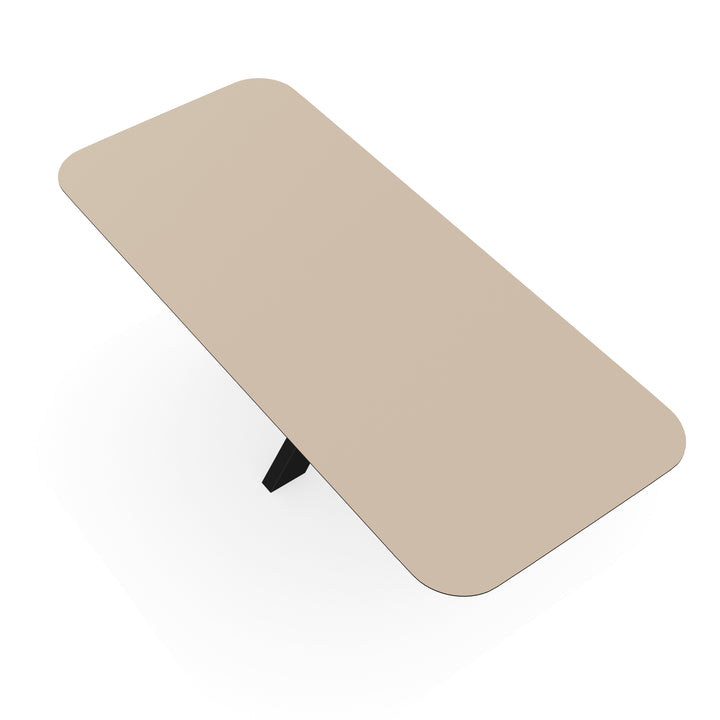 Melamine eettafel beige - Recht radius - Matrix dun onderstel - {{ product.type }} - Kas20