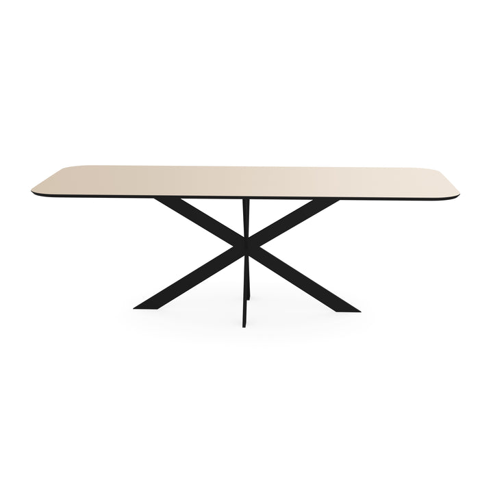 Melamine eettafel beige - Recht radius - Matrix ultra dun onderstel - {{ product.type }} - Kas20