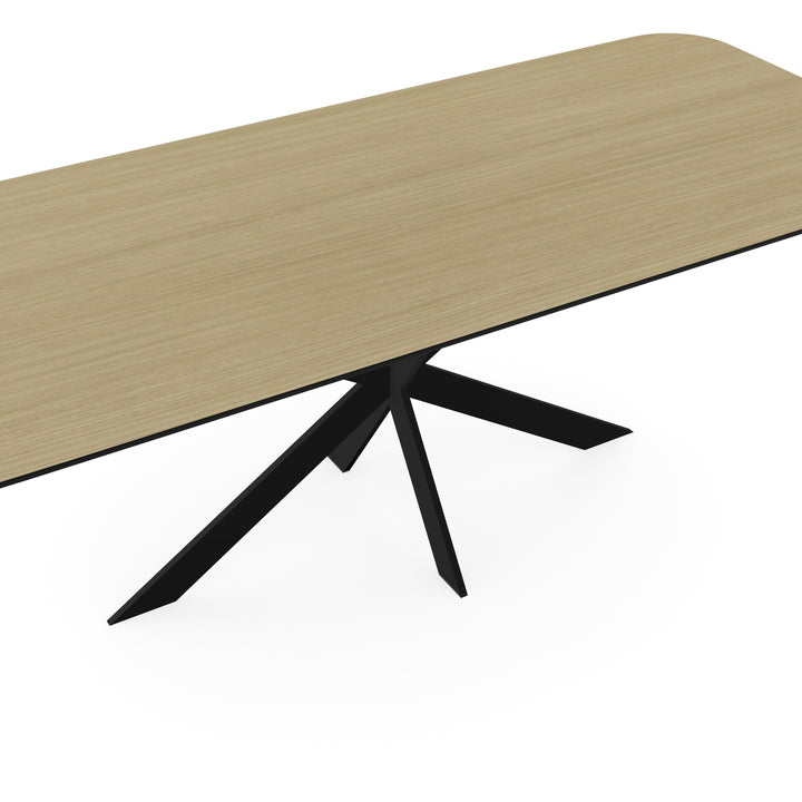 Melamine eettafel eiken licht - Recht radius - Matrix ultra dun onderstel - {{ product.type }} - Kas20