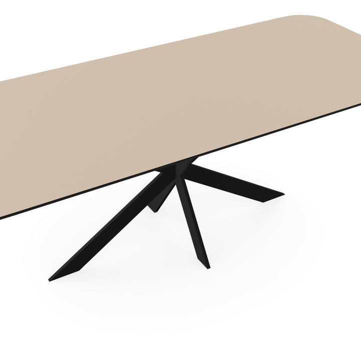 Melamine eettafel beige - Recht radius - Matrix ultra dun onderstel - {{ product.type }} - Kas20