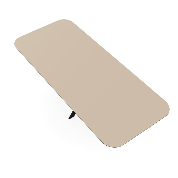 Melamine eettafel beige - Recht radius - Matrix ultra dun onderstel - {{ product.type }} - Kas20