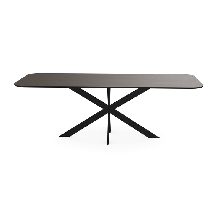 Melamine eettafel eiken bruin - Recht radius - Matrix ultra dun onderstel - {{ product.type }} - Kas20