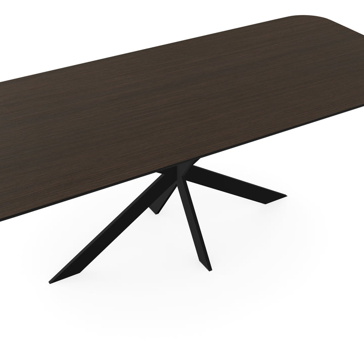 Melamine eettafel eiken bruin - Recht radius - Matrix ultra dun onderstel - {{ product.type }} - Kas20