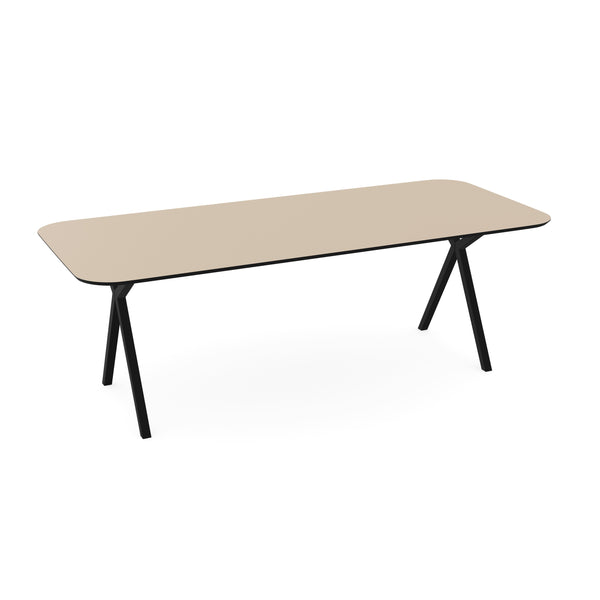Melamine eettafel beige - Recht radius - Scissor onderstel - {{ product.type }} - Kas20