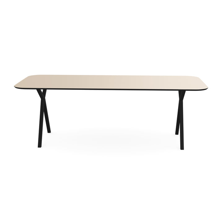 Melamine eettafel beige - Recht radius - Scissor onderstel - {{ product.type }} - Kas20
