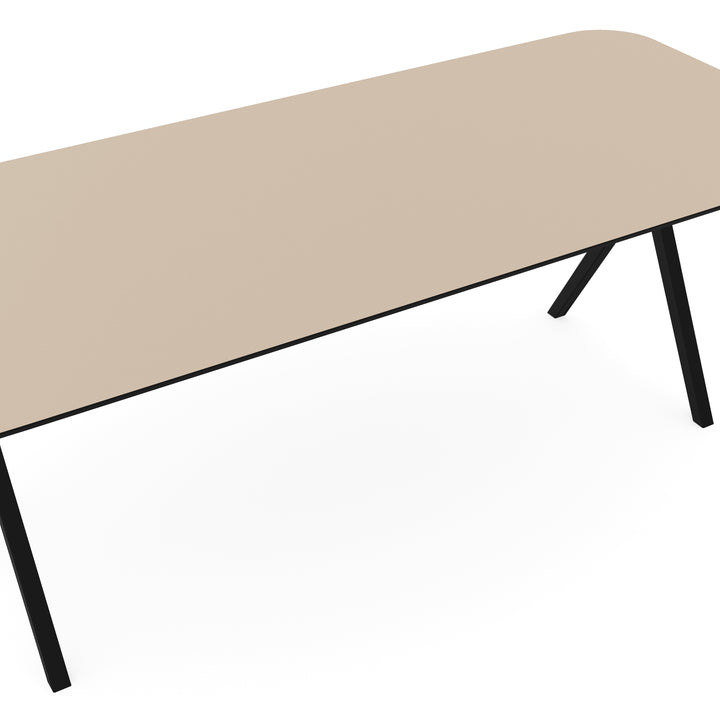 Melamine eettafel beige - Recht radius - Scissor onderstel - {{ product.type }} - Kas20