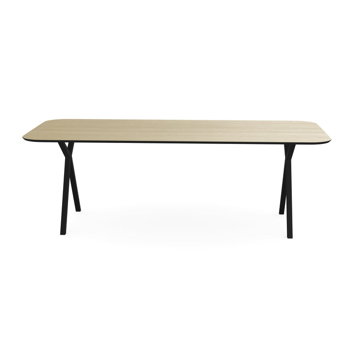 Melamine eettafel eiken licht - Recht radius - Scissor onderstel - {{ product.type }} - Kas20
