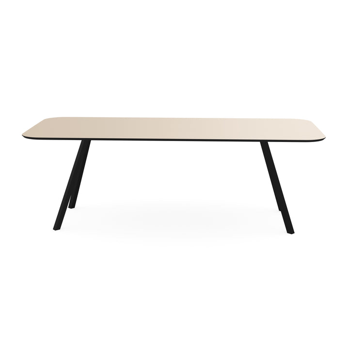 Melamine eettafel beige - Recht radius - Schuine i zwart - {{ product.type }} - Kas20