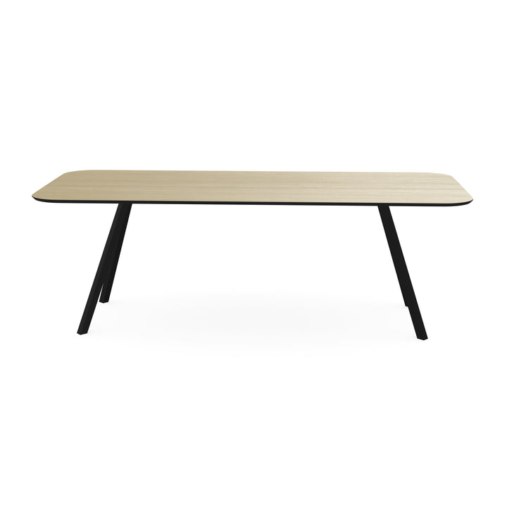 Melamine eettafel eiken licht - Recht radius - Schuine i onderstel - {{ product.type }} - Kas20