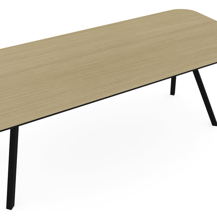 Melamine eettafel eiken licht - Recht radius - Schuine i onderstel - {{ product.type }} - Kas20