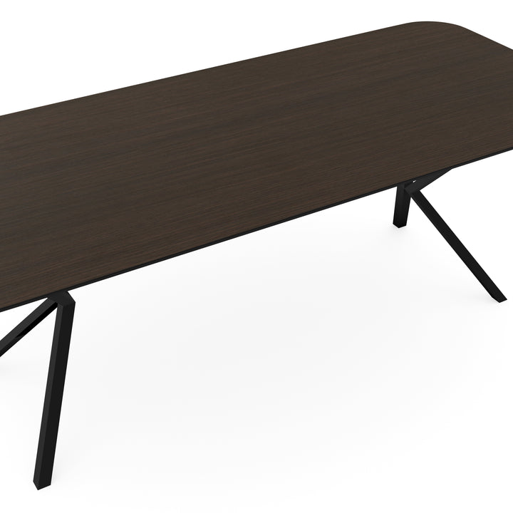 Melamine eettafel eiken bruin - Recht radius - VV onderstel - {{ product.type }} - Kas20