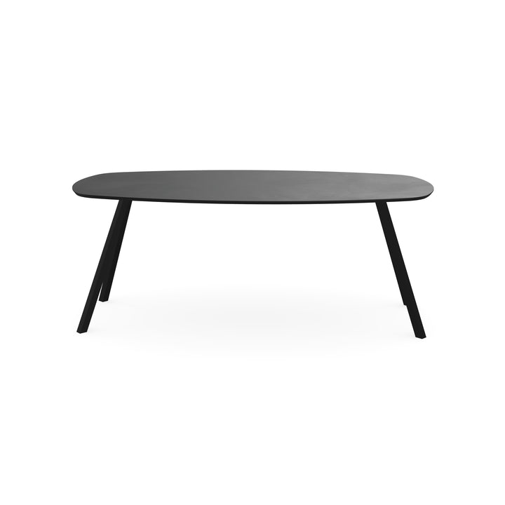 Melamine eettafel beton donker - Deens ovaal - Schuine i zwart - {{ product.type }} - Kas20