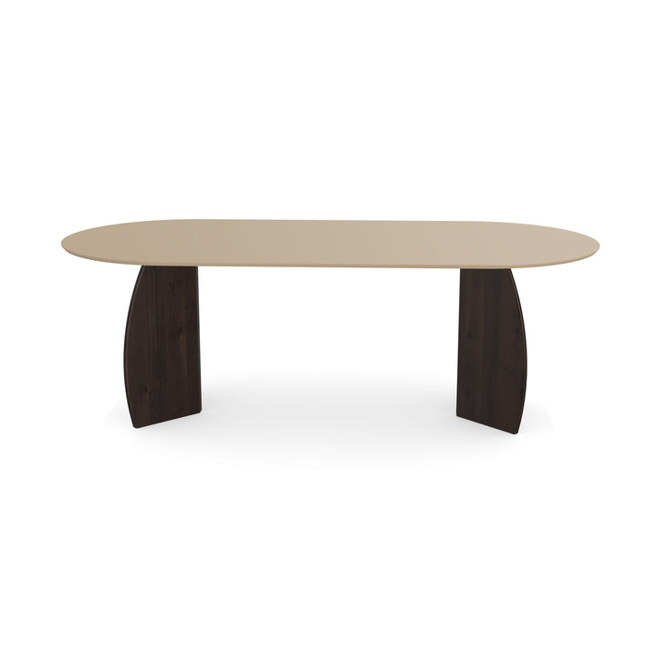 Melamine eettafel Dark Ecru - Plat ovaal - Maanpoot walnut brown - {{ product.type }} - Kas20