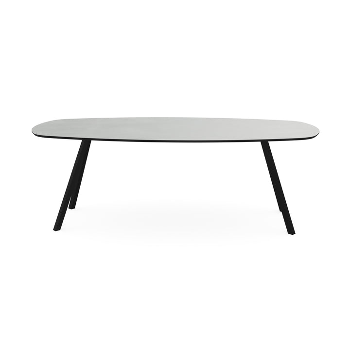 Melamine eettafel beton licht - Deens ovaal - Schuine i onderstel - {{ product.type }} - Kas20