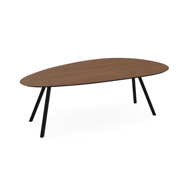 Melamine eettafel noten - Kiezel Type A - Schuine i onderstel