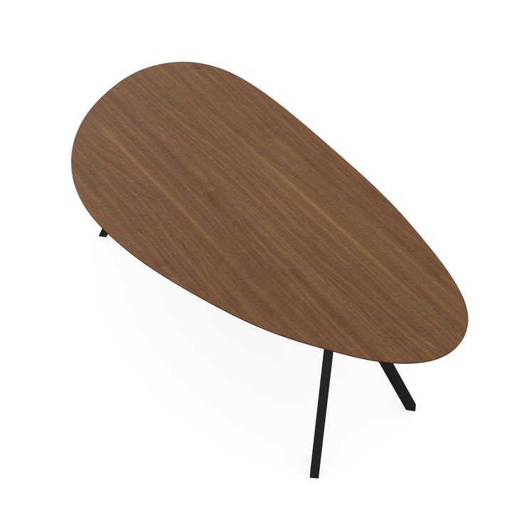 Melamine eettafel noten - Kiezel Type A - Schuine i onderstel - {{ product.type }} - Kas20