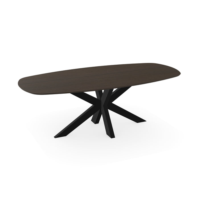 Melamine eettafel eiken bruin - Deens ovaal - Matrix dun onderstel - {{ product.type }} - Kas20