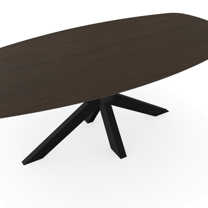 Melamine eettafel eiken bruin - Deens ovaal - Matrix dun onderstel - {{ product.type }} - Kas20