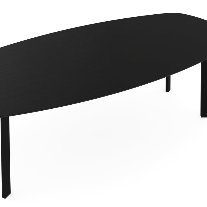 Melamine eettafel eiken zwart - Deens ovaal - I schuin zwart - {{ product.type }} - Kas20
