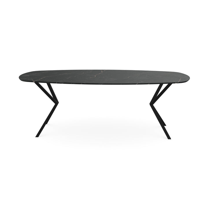 Melamine eettafel marmer zwart - Deens ovaal - VV zwart - {{ product.type }} - Kas20