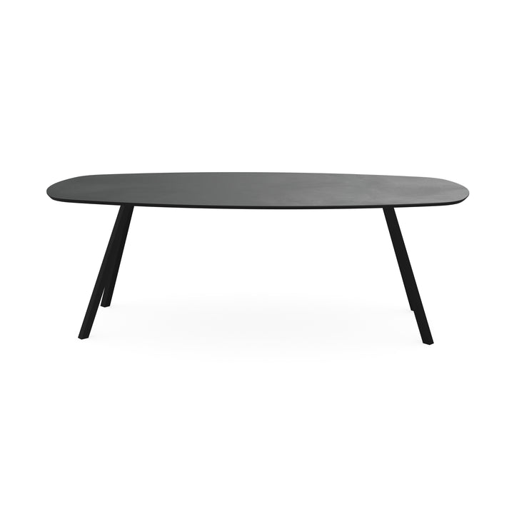 Melamine eettafel beton donker - Deens ovaal - Schuine i zwart - {{ product.type }} - Kas20