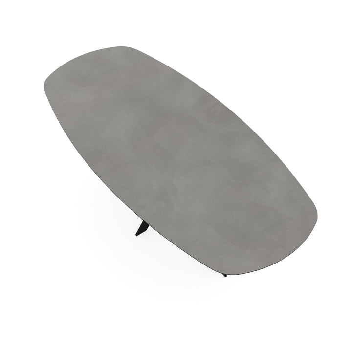 Melamine eettafel beton grijs - Deens ovaal - Matrix ultra dun onderstel - {{ product.type }} - Kas20