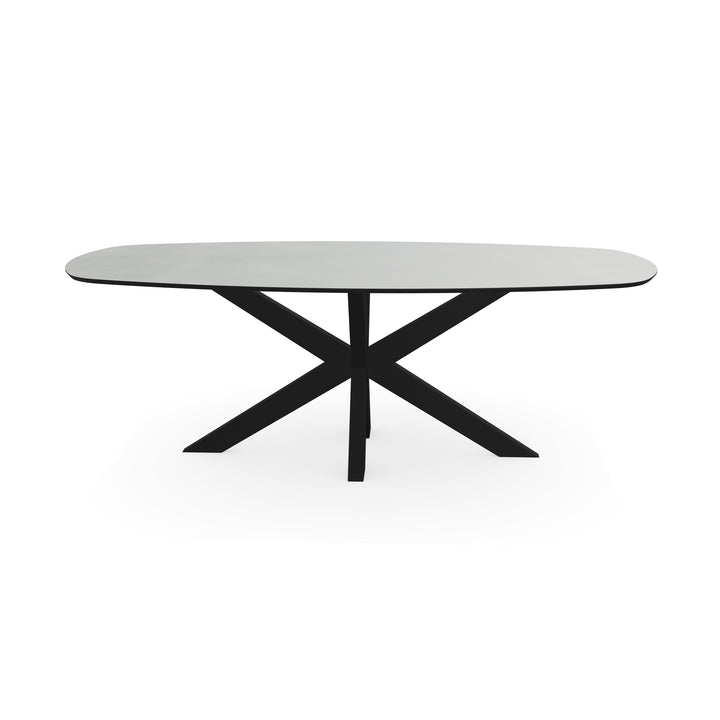 Melamine eettafel beton licht - Deens ovaal - Matrix dun onderstel - {{ product.type }} - Kas20