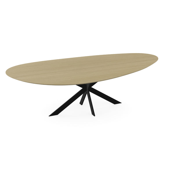 Melamine eettafel eiken licht - Kiezel Type A - Matrix ultra dun onderstel