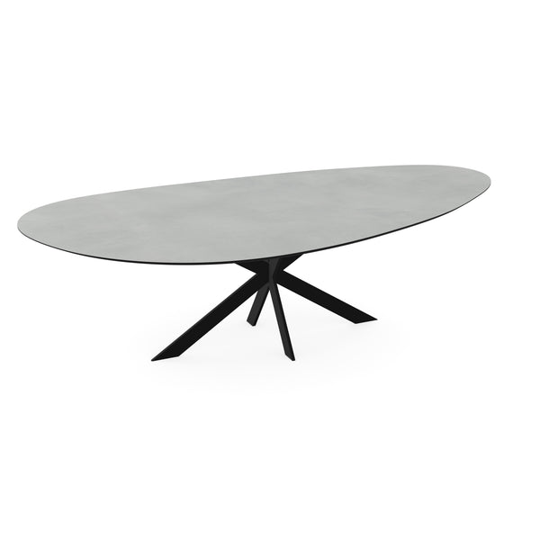 Melamine eettafel beton licht - Kiezel Type A - Matrix ultra dun onderstel - {{ product.type }} - Kas20