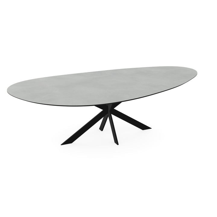 Melamine eettafel beton licht - Kiezel Type A - Matrix ultra dun onderstel - {{ product.type }} - Kas20