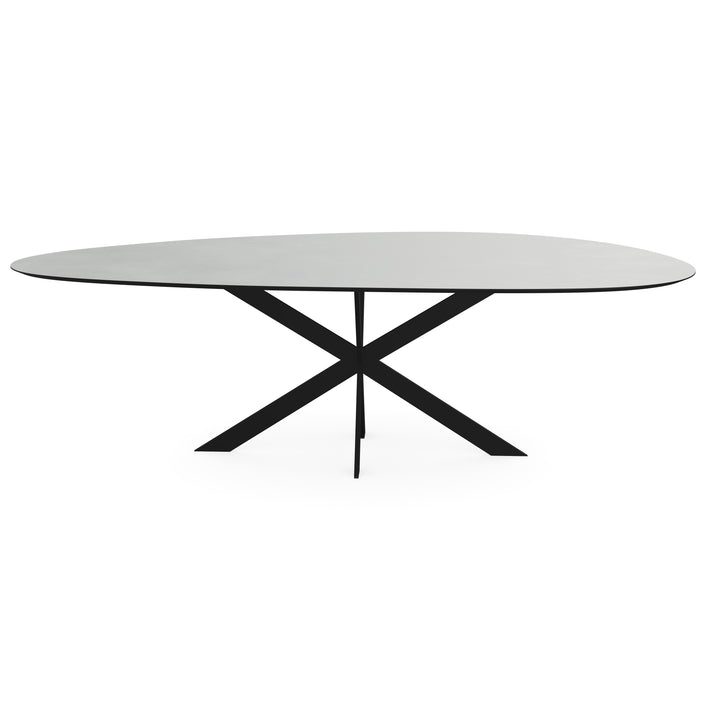Melamine eettafel beton licht - Kiezel Type A - Matrix ultra dun onderstel - {{ product.type }} - Kas20