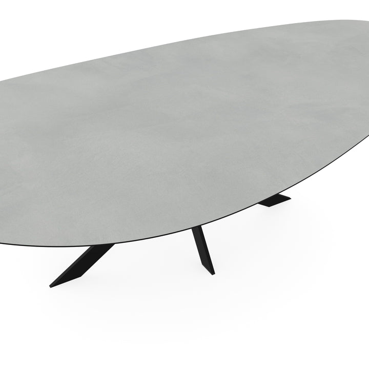 Melamine eettafel beton licht - Kiezel Type A - Matrix ultra dun onderstel - {{ product.type }} - Kas20