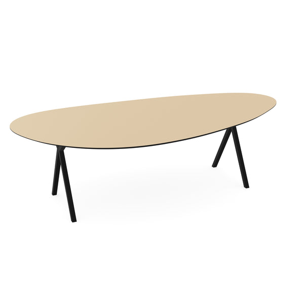 Melamine eettafel beige - Kiezel Type A - Scissor onderstel