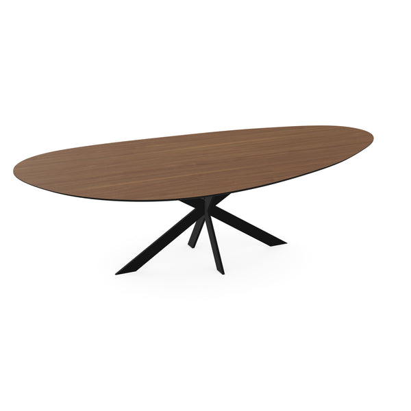 Melamine eettafel noten - Kiezel Type A - Matrix ultra dun onderstel