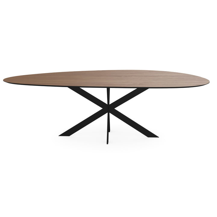 Melamine eettafel noten - Kiezel Type A - Matrix ultra dun onderstel - {{ product.type }} - Kas20