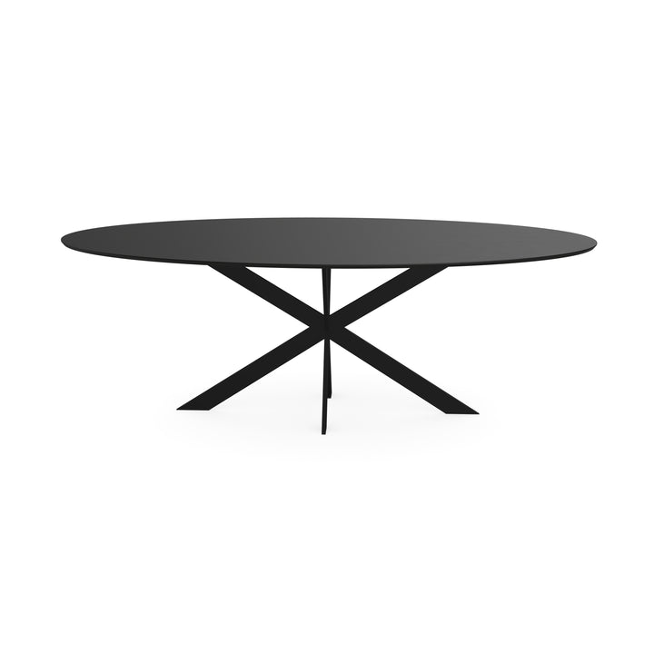 Melamine eettafel eiken zwart - Ovaal - Matrix ultra dun zwart - {{ product.type }} - Kas20